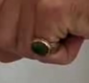 Перстень с зеленым камнем в золотой опреве