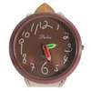 Trendy Brown Leather Band Wrist Watch