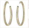 swarovski hoop gold earrings