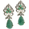 Серьги с зеленым камнем