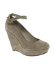 ASOS HOTTER Suede Ankle Strap Wedge Shoes