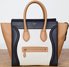 Celine Luggage Shrunken lambskin Mini Shopper White & Black