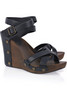 SEE BY CHLO&#201; Leather and wood wedge sandals