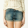 FADED DENIM SHORTS