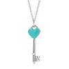 Heart key charm with blue enamel, by Tiffany&Co