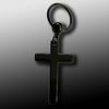 Кольцо для пирсинга черное с большим крестом