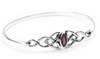 Sterling Silver Amethyst Celtic Bangle Cuff Bracelet