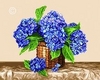 Blue hydrangeas (Goblenset)