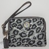 COACH OCELOT METALLIC GREY LEOPARD WRISTLET