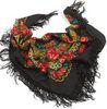Павлопосадский платок (черный с красными цветами)
