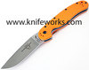 Ontario Rat Folder, Satin Blade, Orange G-10 Handle, Plain Edge, Knifeworks Exclusive