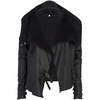 black drape leather jacket