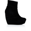 black wedges boots