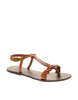 ASOS FOUND Leather Toe Post Plait Flat Sandal