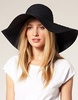 French Connection Spice Blush Oversize Brim Hat Black