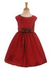 Нарядное тёмно-красное платье с вышивкой на лифе