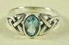 Sterling Silver Blue Topaz Celtic Knot Ring Size 6