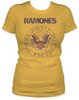 Ramones - Lets Go Seal Womens S/S T-Shirt in Dark Yellow
