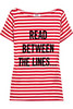 MOSCHINO Read Between The Lines striped silk T-shirt &#163;340.43