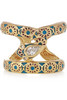 ISHARYA Serpent 18-karat gold-plated crystal ring