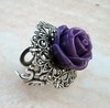 Purple Rose Ring Victorian Gothic