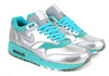 Nike Womens Air Max 1 – Metallic Silver – Turquoise