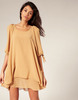 TFNC Open Bell Sleeve Layered Chiffon Dress