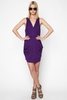 BCBGeneration Draped-Jersey V-Neck Dress