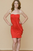 Красное платье DressXs с драпировкой