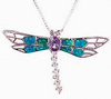 Blue Lab Opal Dragonfly Necklace