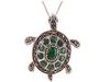 Marcasite Turtle Pendant Necklace