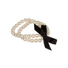 pearl with black bow bracelet