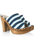 Miu Miu Striped canvas open-toe clogs