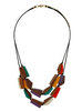 Plastic and wood bead necklace