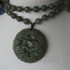 Jade Carved Dragon + Green Jadeite necklace
