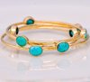 Three 18K Gold Plated Turquoise Bracelet