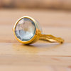 Faceted Prehnite Ring