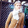 Brown short sheepskin coat