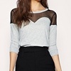 ASOS dobby mesh insert sweetheart sweat top