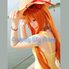 Anime Cosplay Long Pumpkin Orange Hair Wig A068