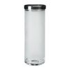DROPPAR Jar with lid, frosted glass, stainless steel