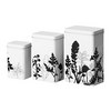 TRIPP Storage tin with lid, set of 3, white, black