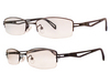 Новые очки с диоптриями в тонкой коричневой оправе