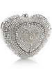 Embellished Hardcase Heart Clutch Bag
