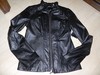 Elie Tahari leather jacket with ruffle collar