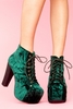 Lita Platform Boot - Green Crushed Velvet