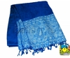 Индийский шарф синий с орнаментом "турецкий огурец"