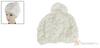 Grey or white knitted warm pom-pom hat and scarf