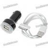 Car Cigarette Powered Dual USB Adapter/Charger with USB Cable for iPad 2