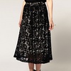 midi skirt in lace